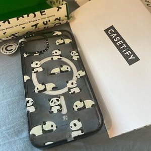 iPhone 14 RECASETiFY Impact Case with MagSafe - Glossy Black - Painted Pandas
